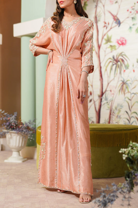 UZMA AFSHEEN - Serina kaftan peach