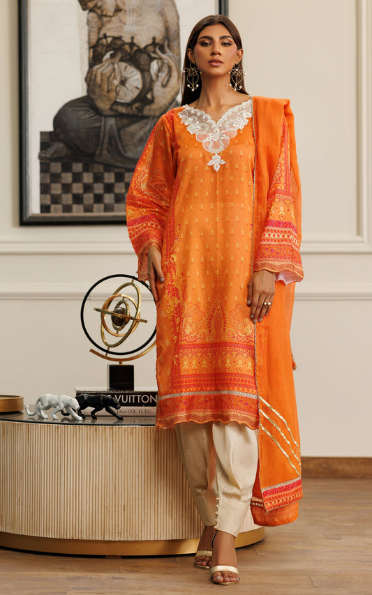 THREADS AND MOTIFS - Orange Printed