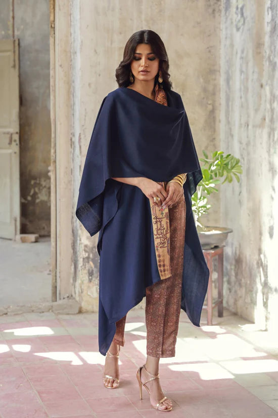 Manto - Dasht Blue & Gold Cape