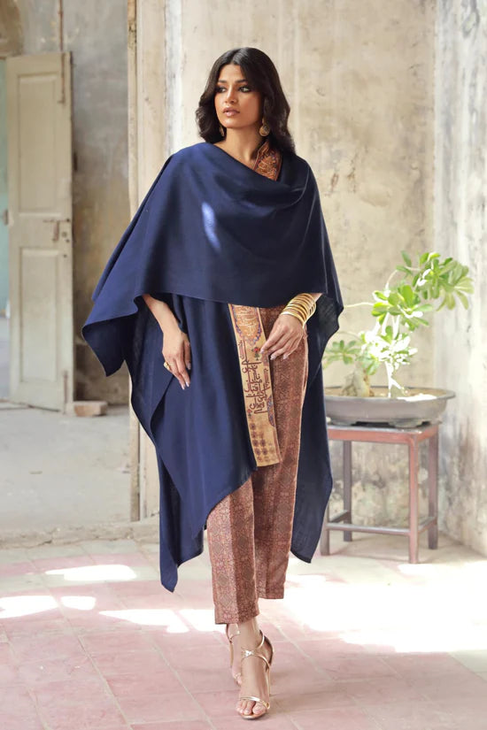 Manto - Dasht Blue & Gold Cape