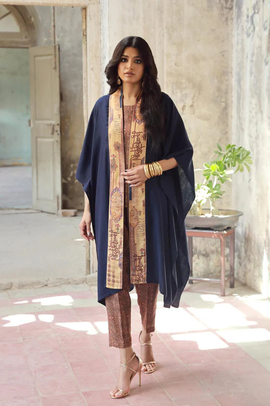 Manto - Dasht Blue & Gold Cape