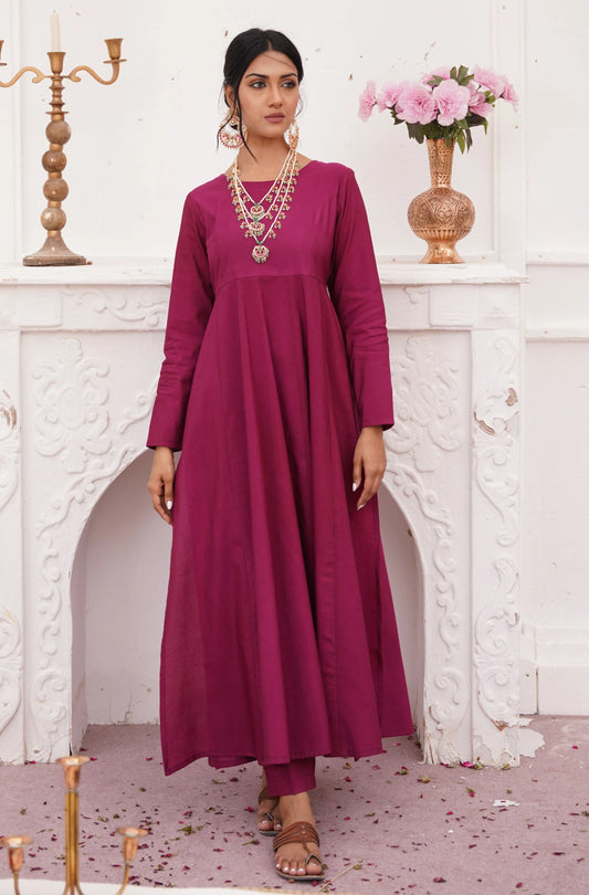 Manto - Jahaan Anarkali Wine Red