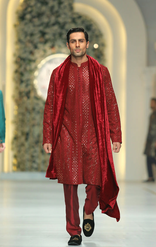 HUMAYUN ALAMGIR (MENSWEAR) - Red Emb