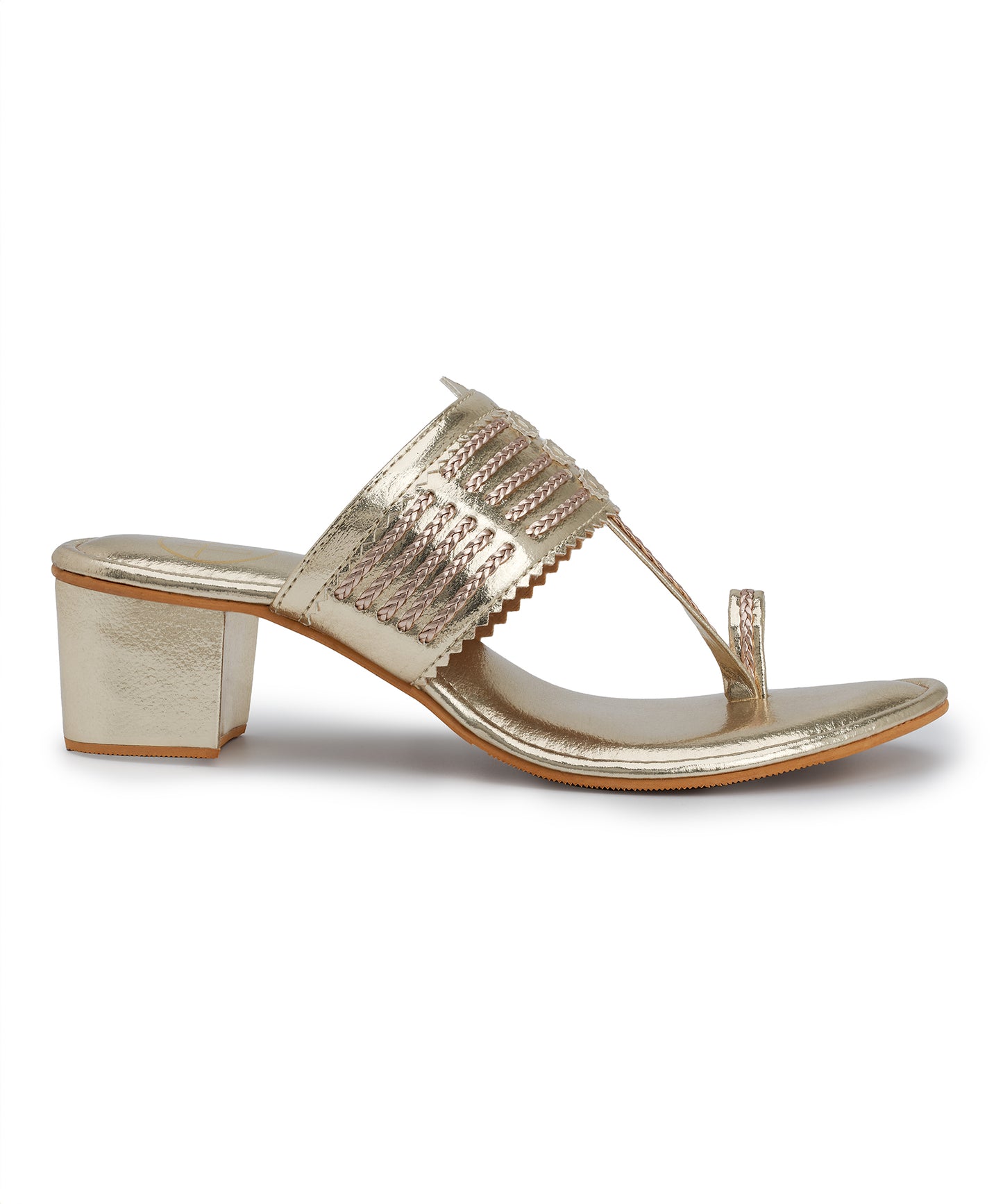 LOVE KAARI - Shinny Sunset Gold Block Heel