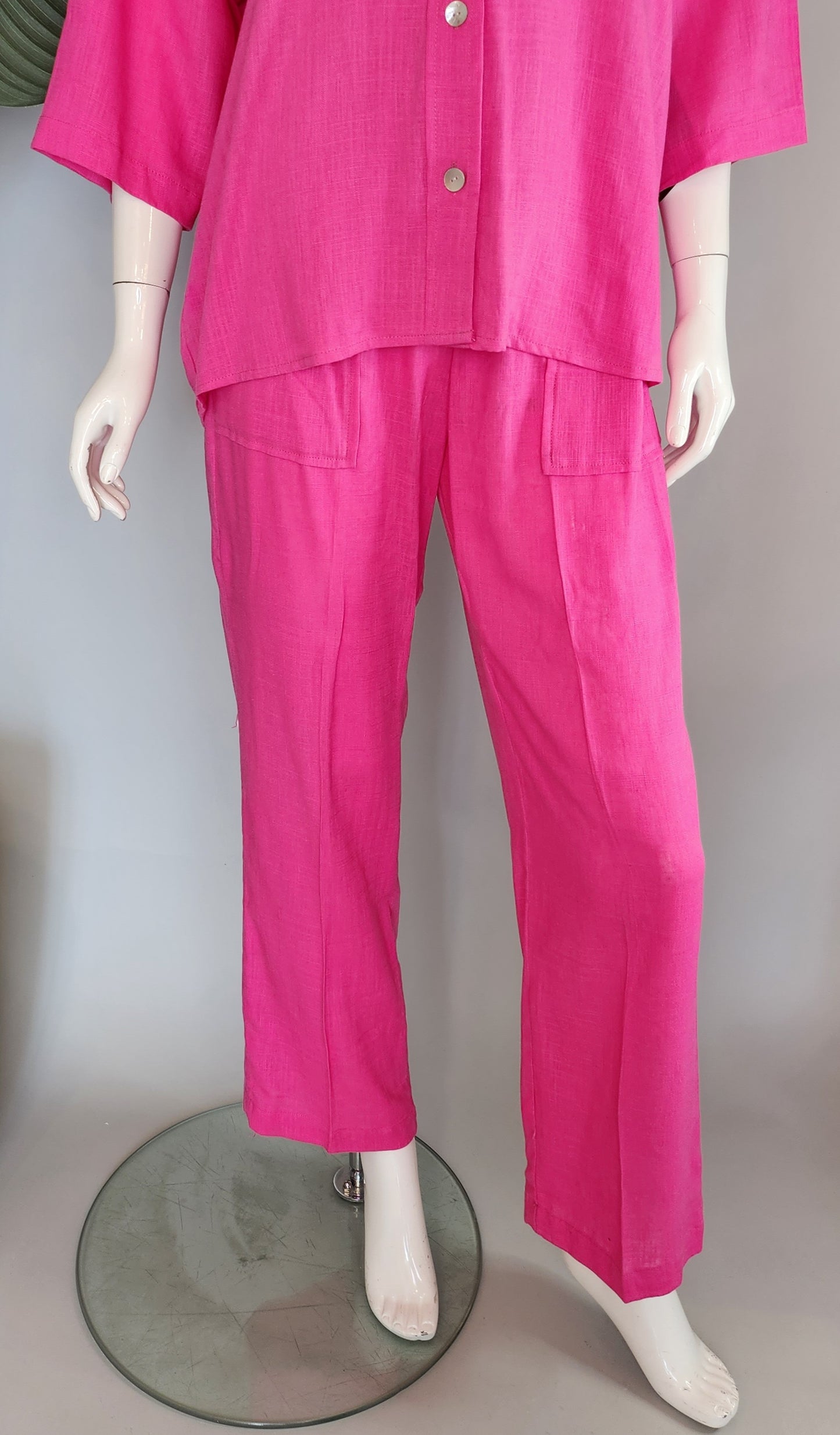 SOBIA GULZAD - Barbie Pink Linen Co-ord Set