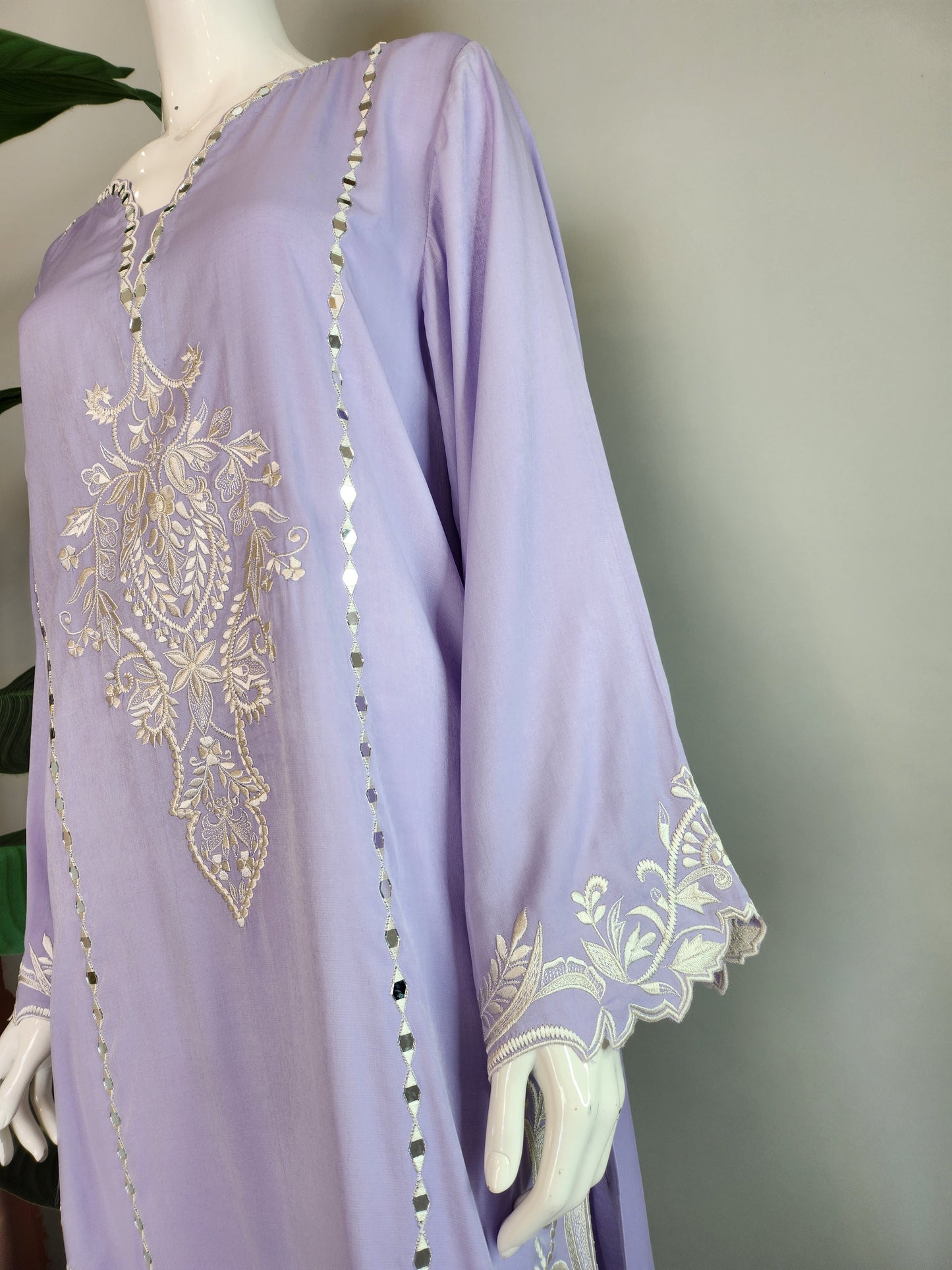 SADAF AHMAD - Lavender Embroidered Kurta with mirror work