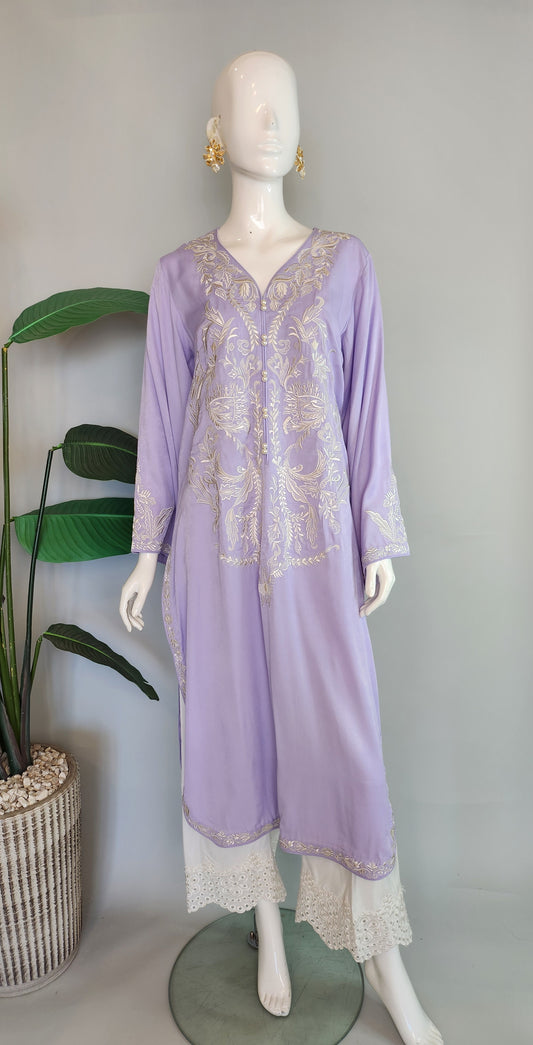 SADAF AHMAD - Lavender Embroidered Kurta