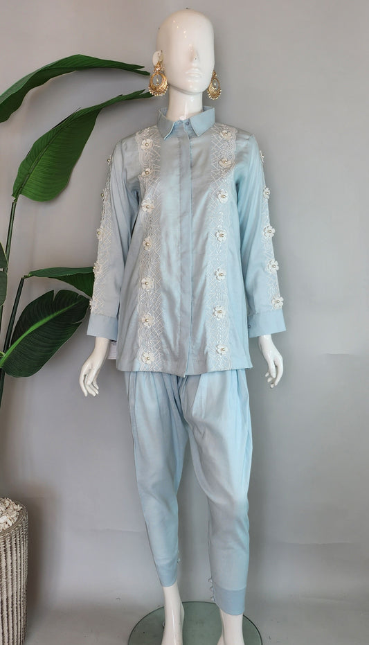 MADEHA KHURRAM - Powder Blue Coord Set