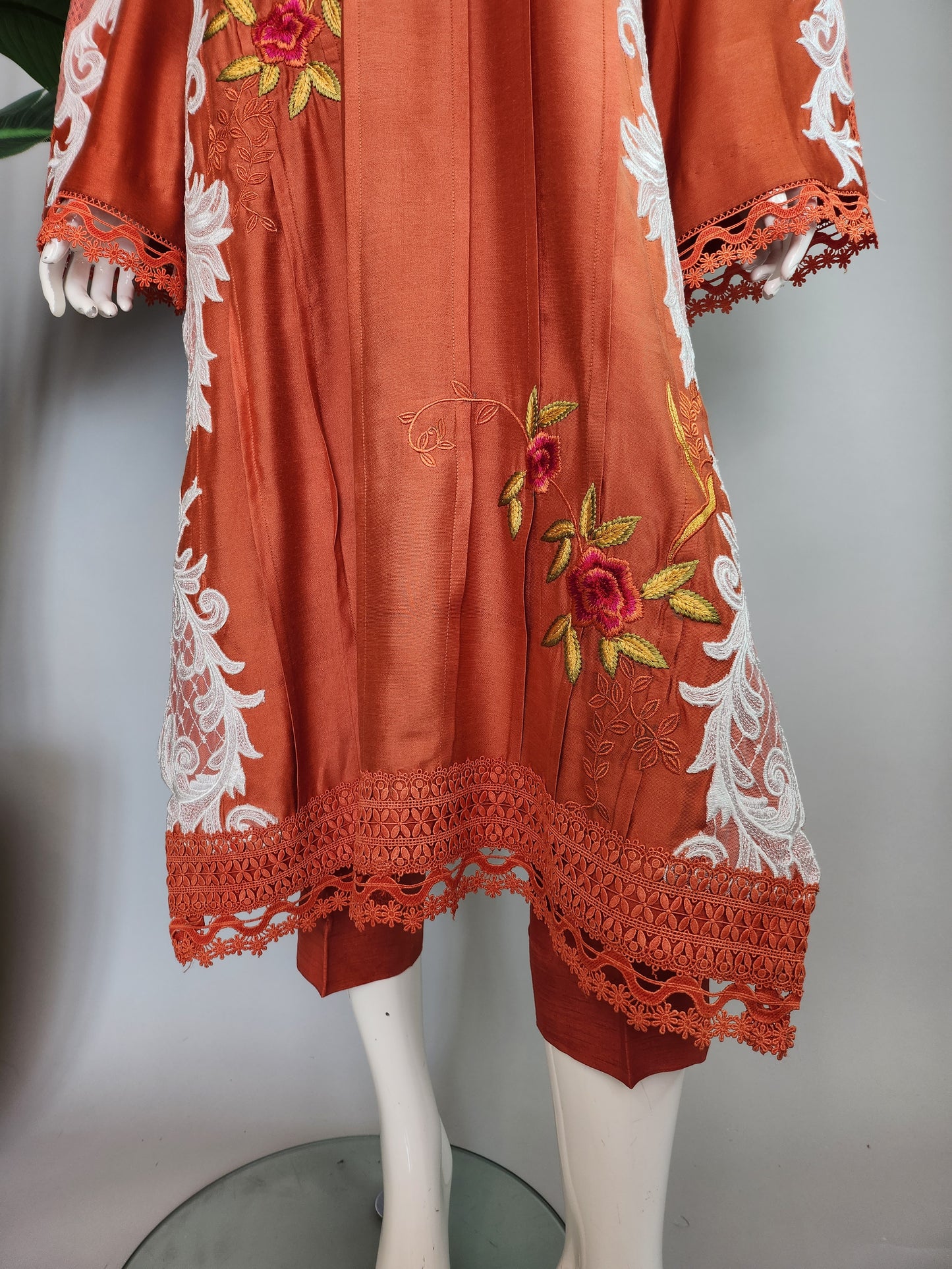 AYESHA MAHMOOD - Orange Embroidered Full Suit