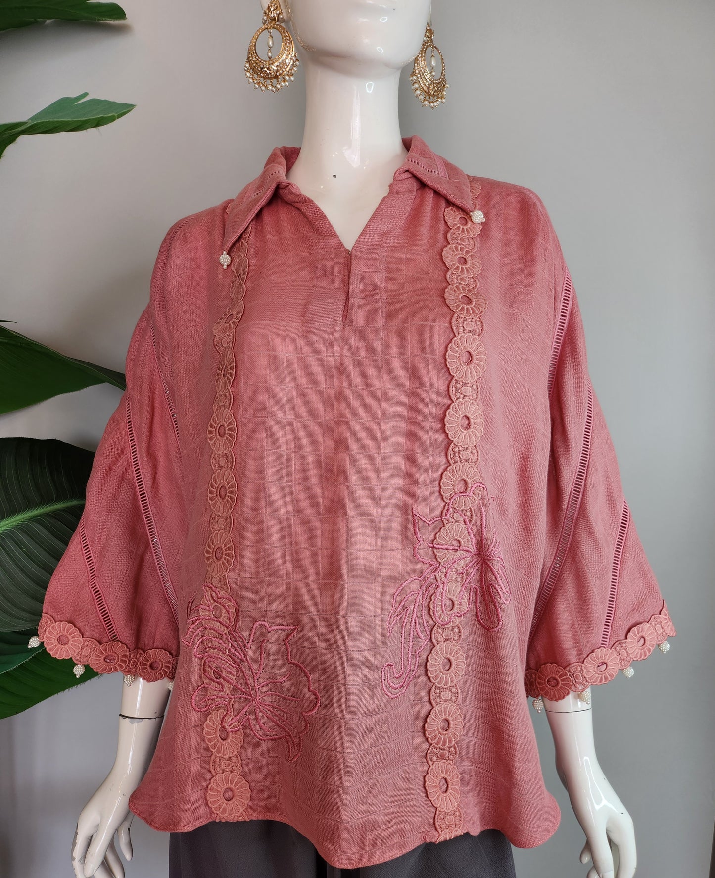 FARAH ZUBAIR - Alara Coral Pink Top