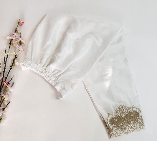 SABEEN MANEKIA- White with gold Embroidery Pants