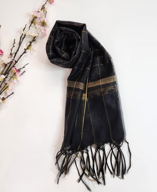 SABEEN MANEKIA  - Black Gold Net Dupatta