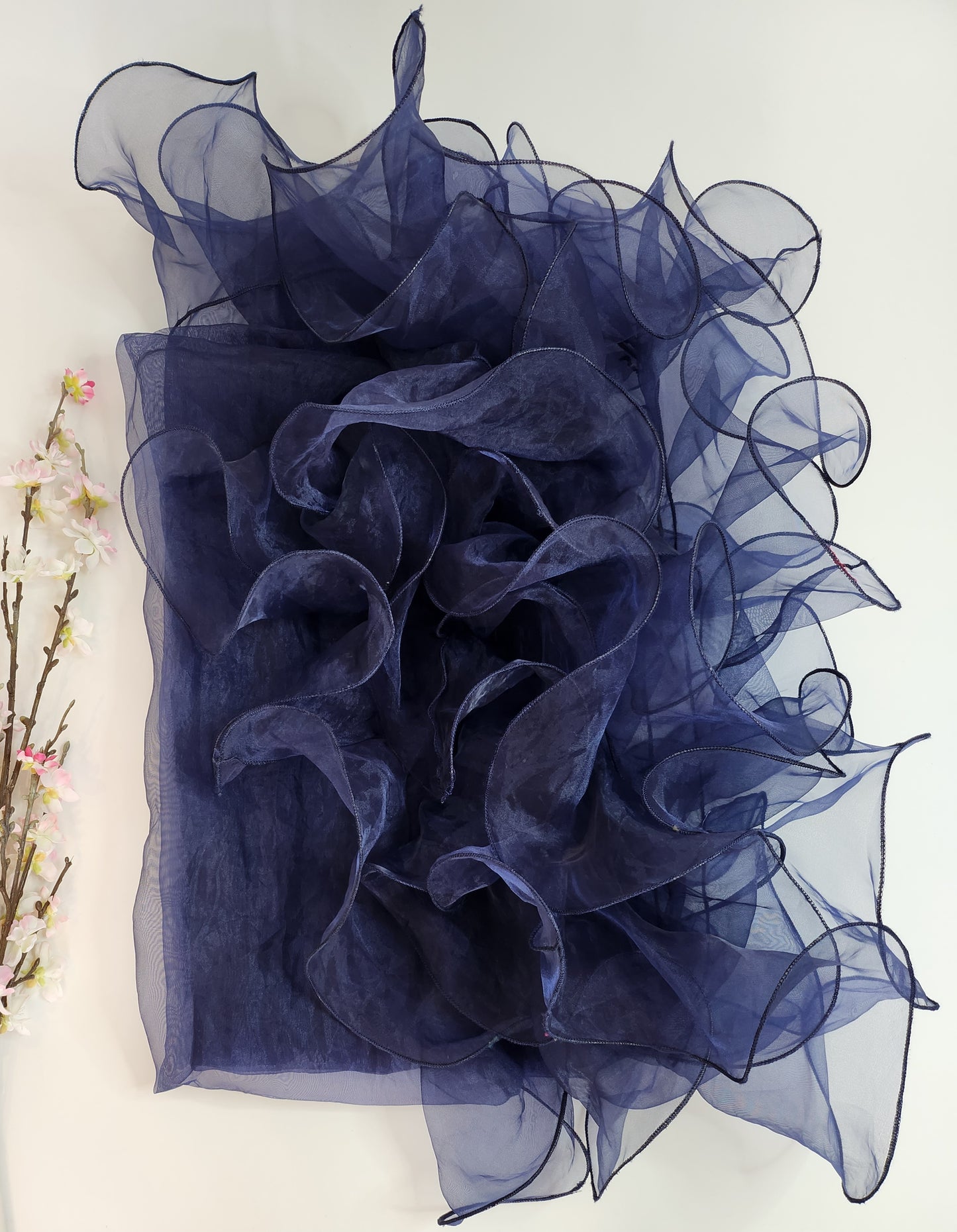 SABEEN MANEKIA - Blue Frill Organza Dupatta