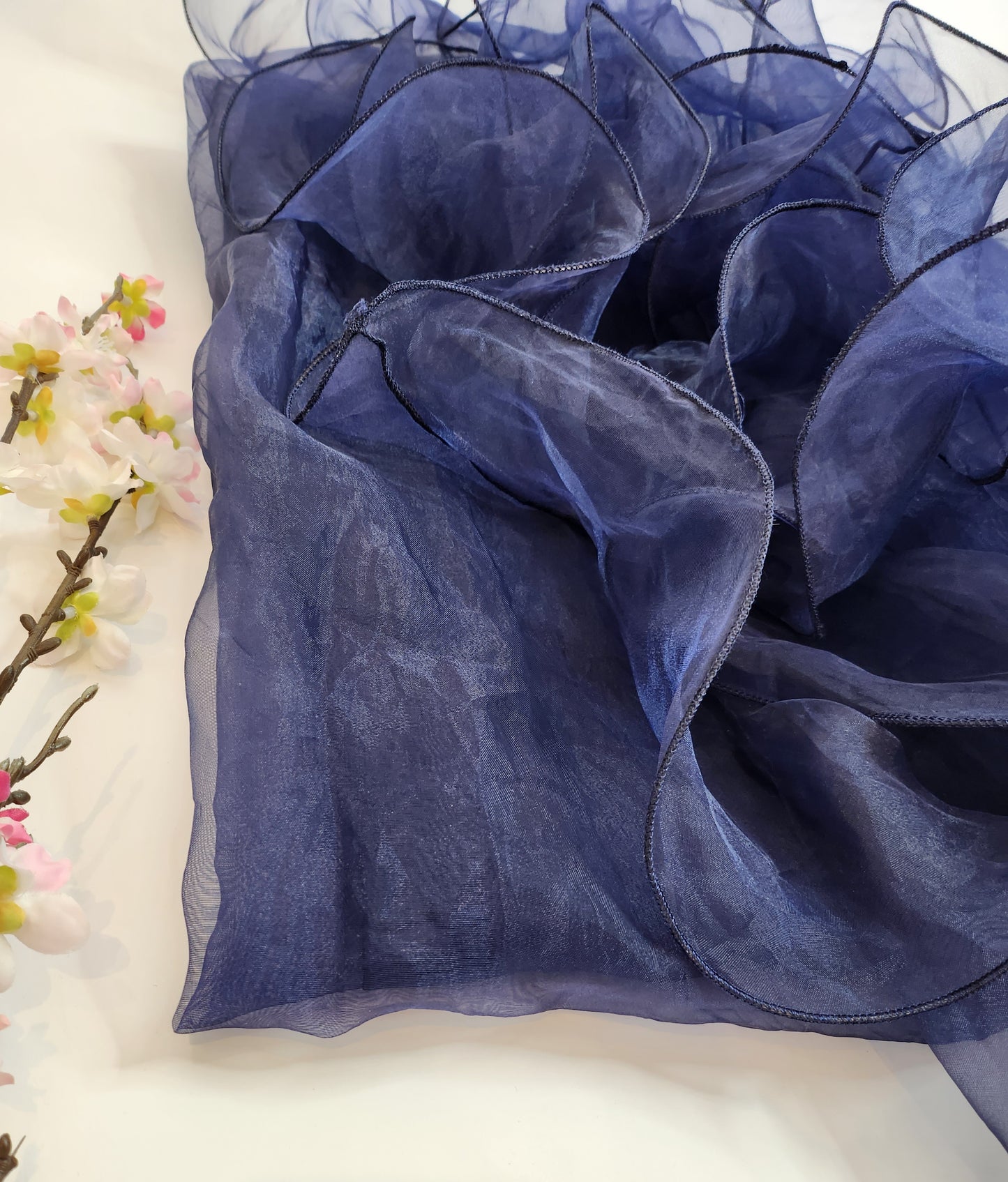 SABEEN MANEKIA - Blue Frill Organza Dupatta