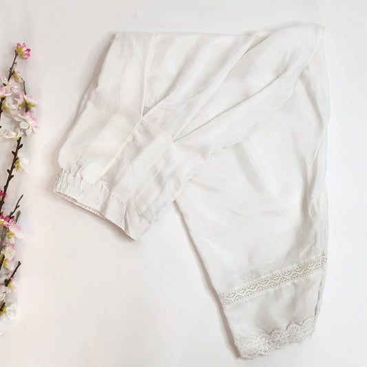 SABEEN MANEKIA - White Shalwar with Lace