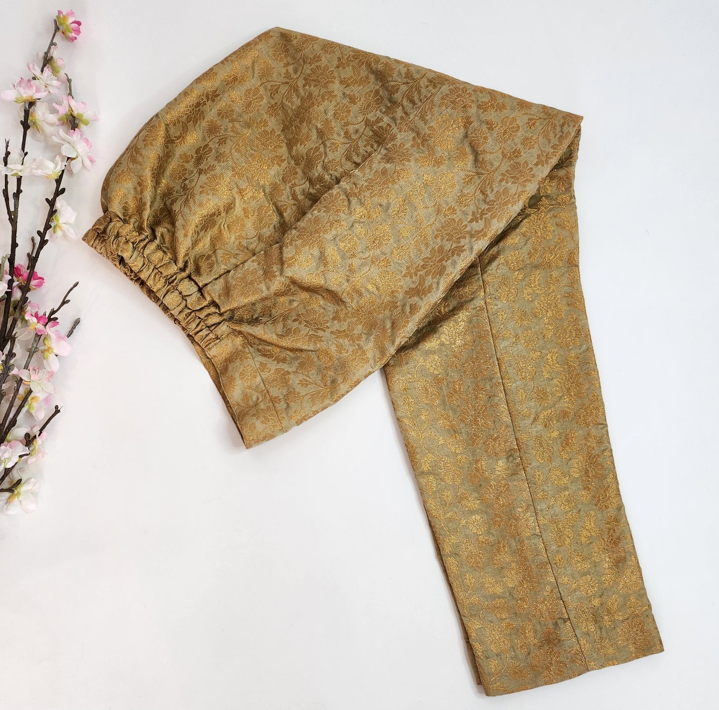 SABEEN MANEKIA- Bronze Gold Jamawar Pant