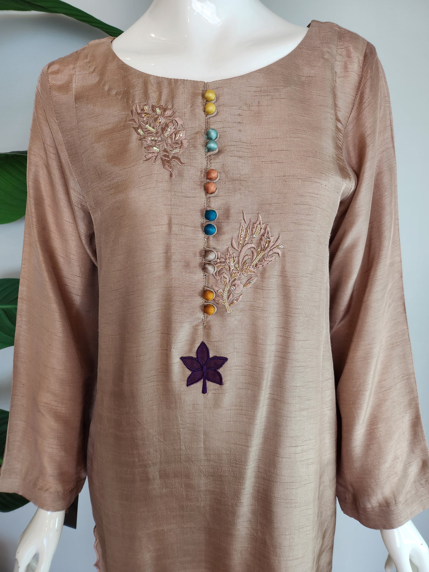 MAHOGANY - Biscuit Beige with matti silk dupatta