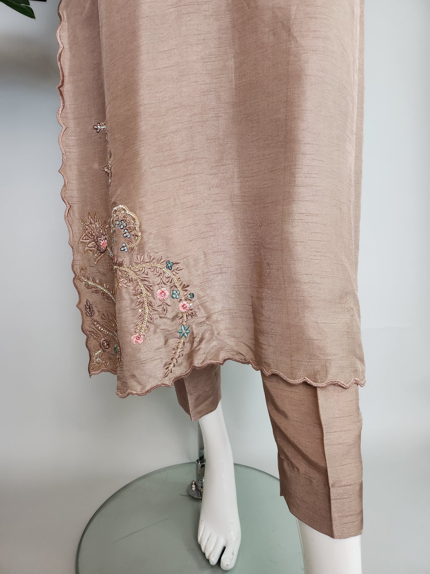 MAHOGANY - Biscuit Beige with matti silk dupatta