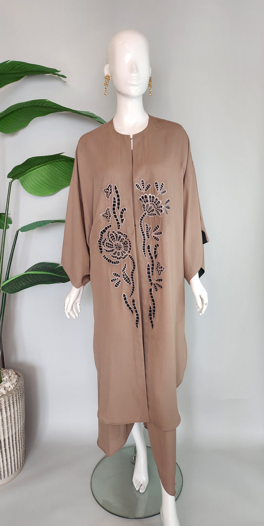 Wajeeha Ansari - Brown Cutwork patch