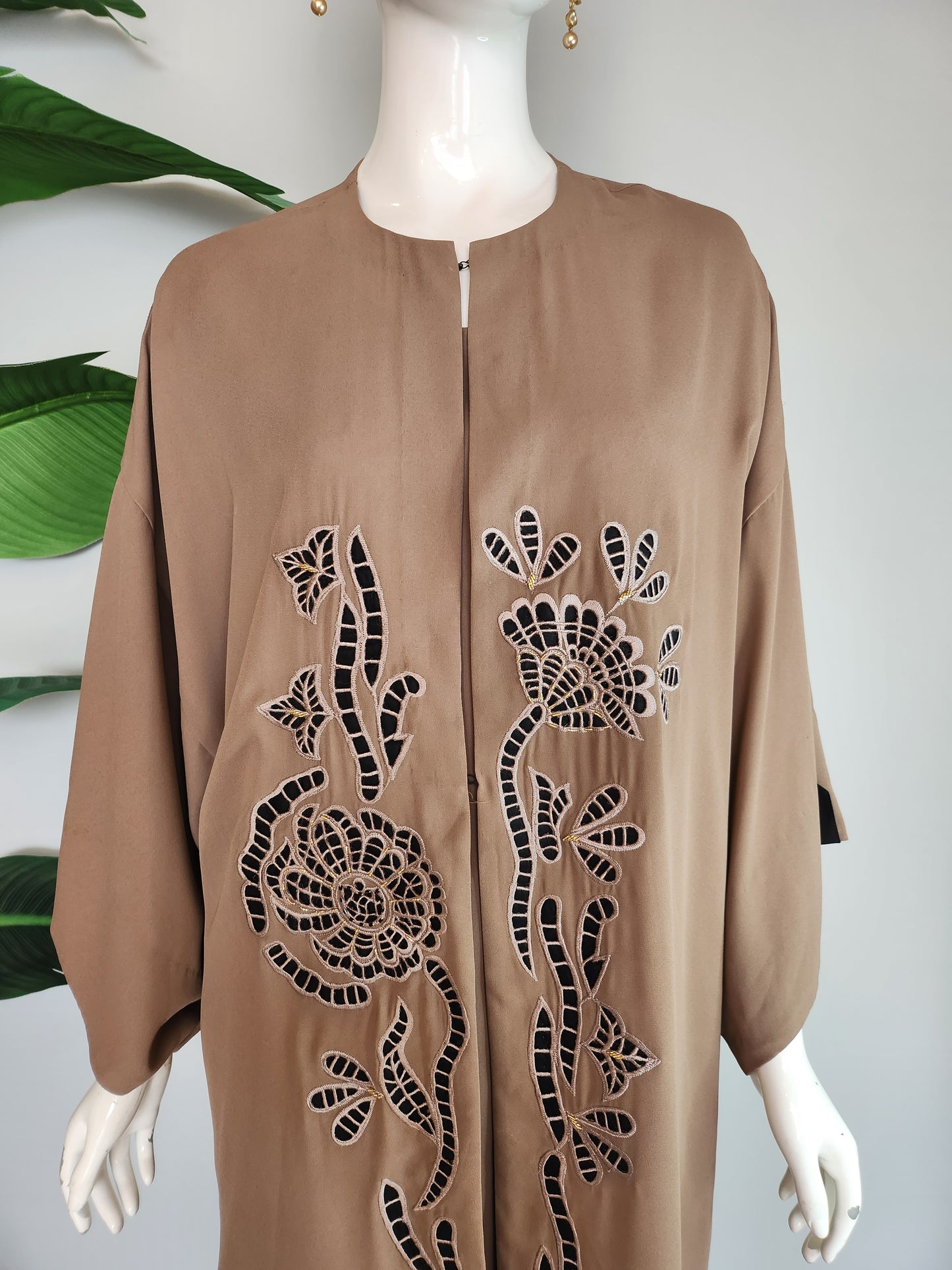 Wajeeha Ansari - Brown Cutwork patch