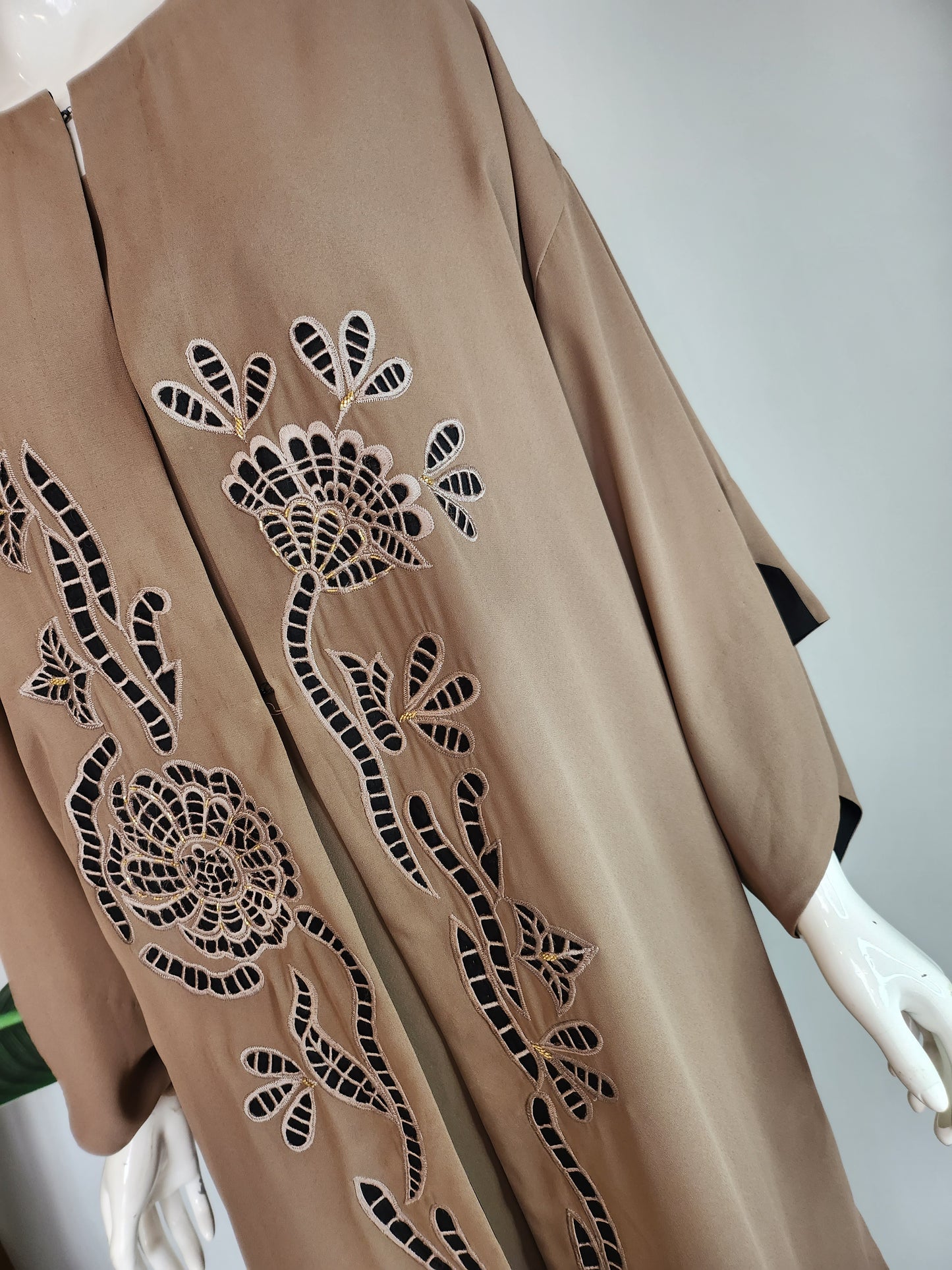 Wajeeha Ansari - Brown Cutwork patch