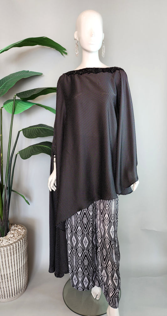 MARIA RAO - Black Polka Dot Poncho