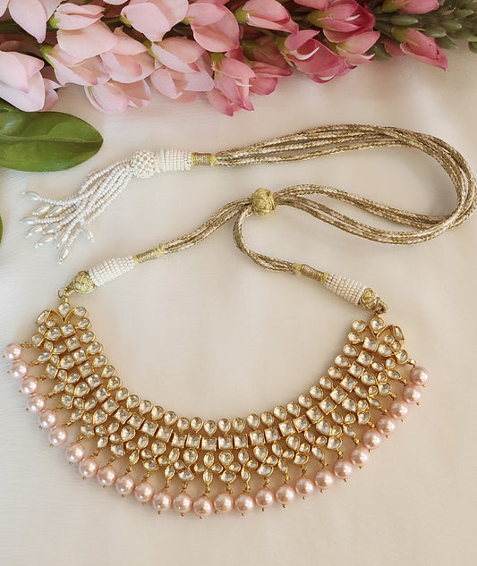 VINANTI MANJI JEWELRY - Kundan Necklace with Pink Pearl