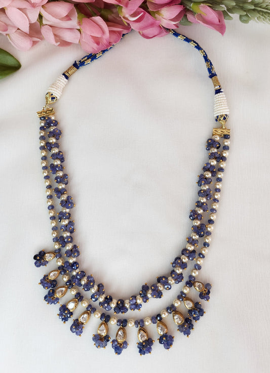 VINANTI MANJI JEWELRY - Purple Beads and Pearl Necklace