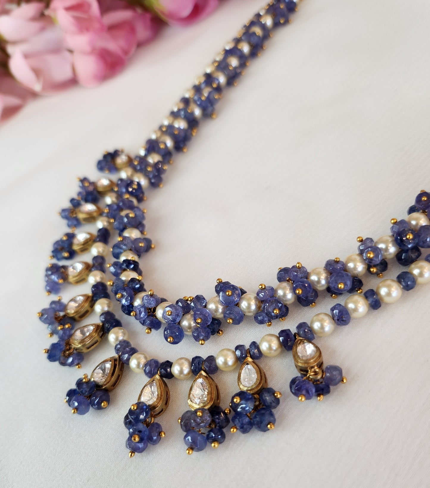 VINANTI MANJI JEWELRY - Purple Beads and Pearl Necklace