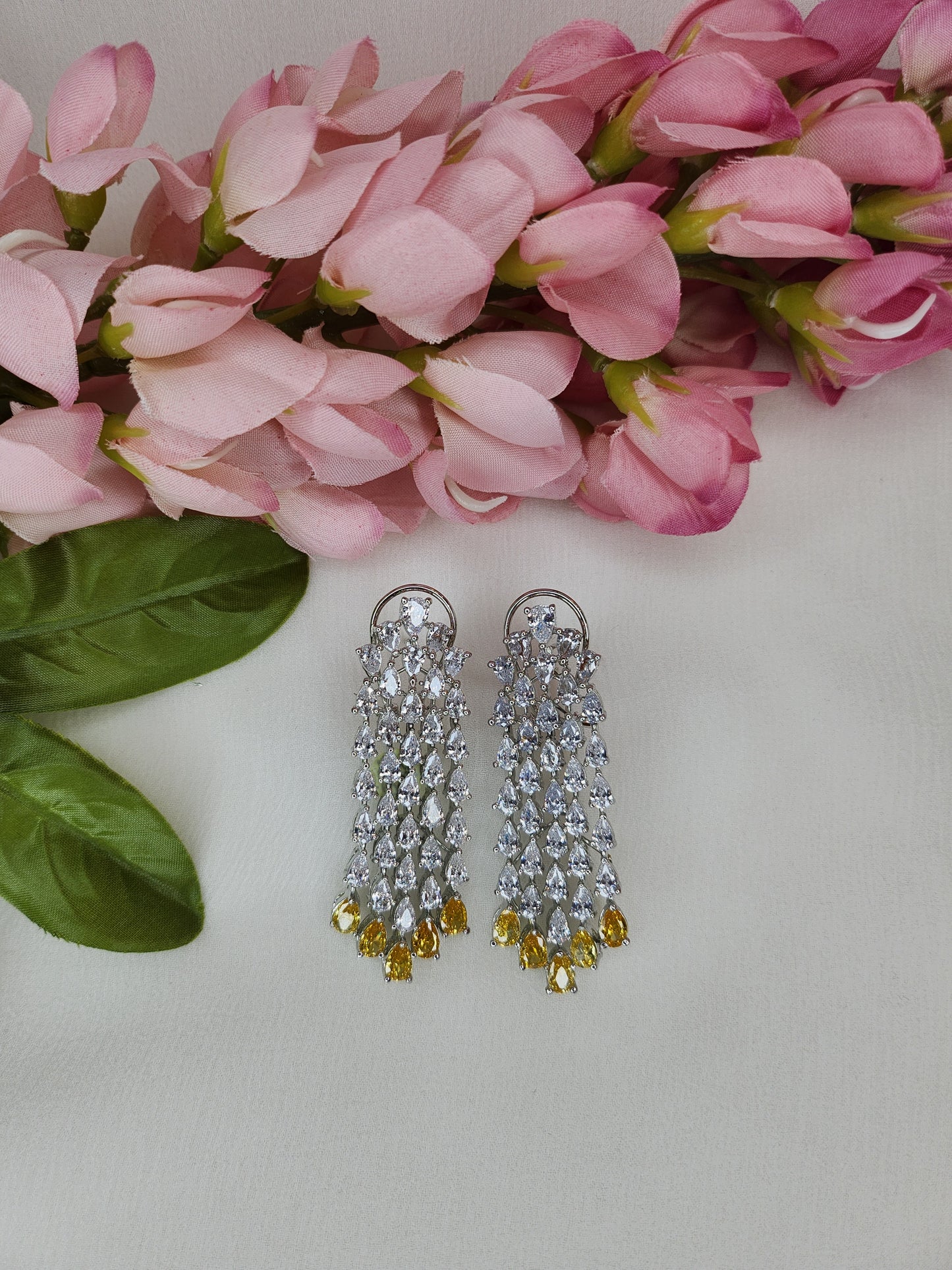 THE BUTTERFLY EFFECT - Silver With Yellow Stone Earrings