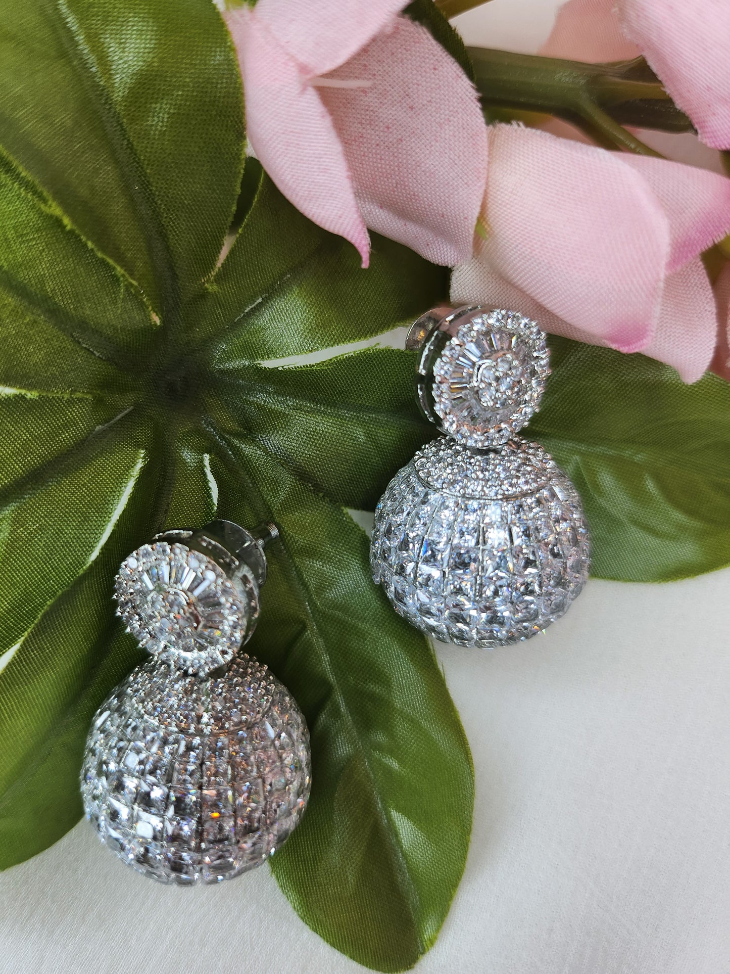 THE BUTTERFLY EFFECT - Disco Ball Shape Earrings with zircon stone