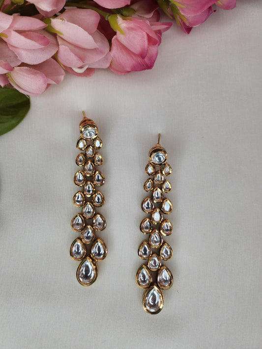 THE BUTTERFLY EFFECT - Kundan pear shape long earring