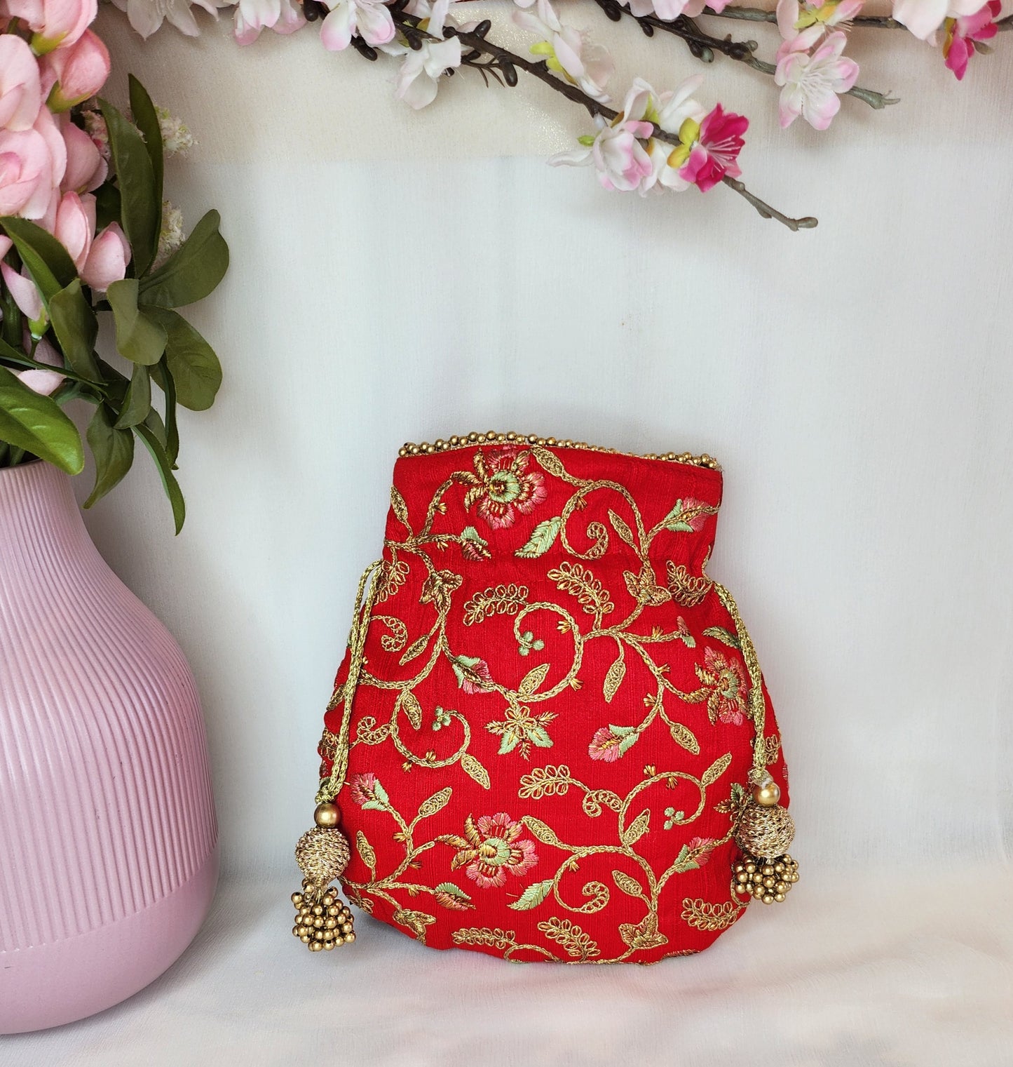 TRUNKLANE - Red Potli embroidery