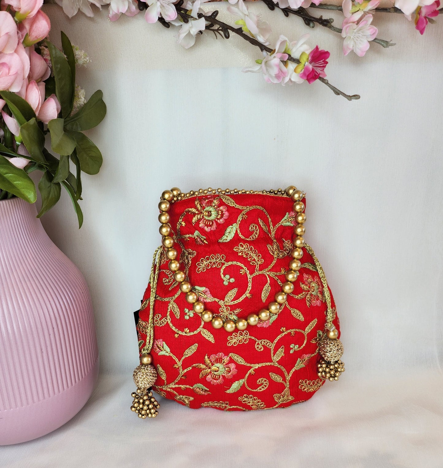 TRUNKLANE - Red Potli embroidery