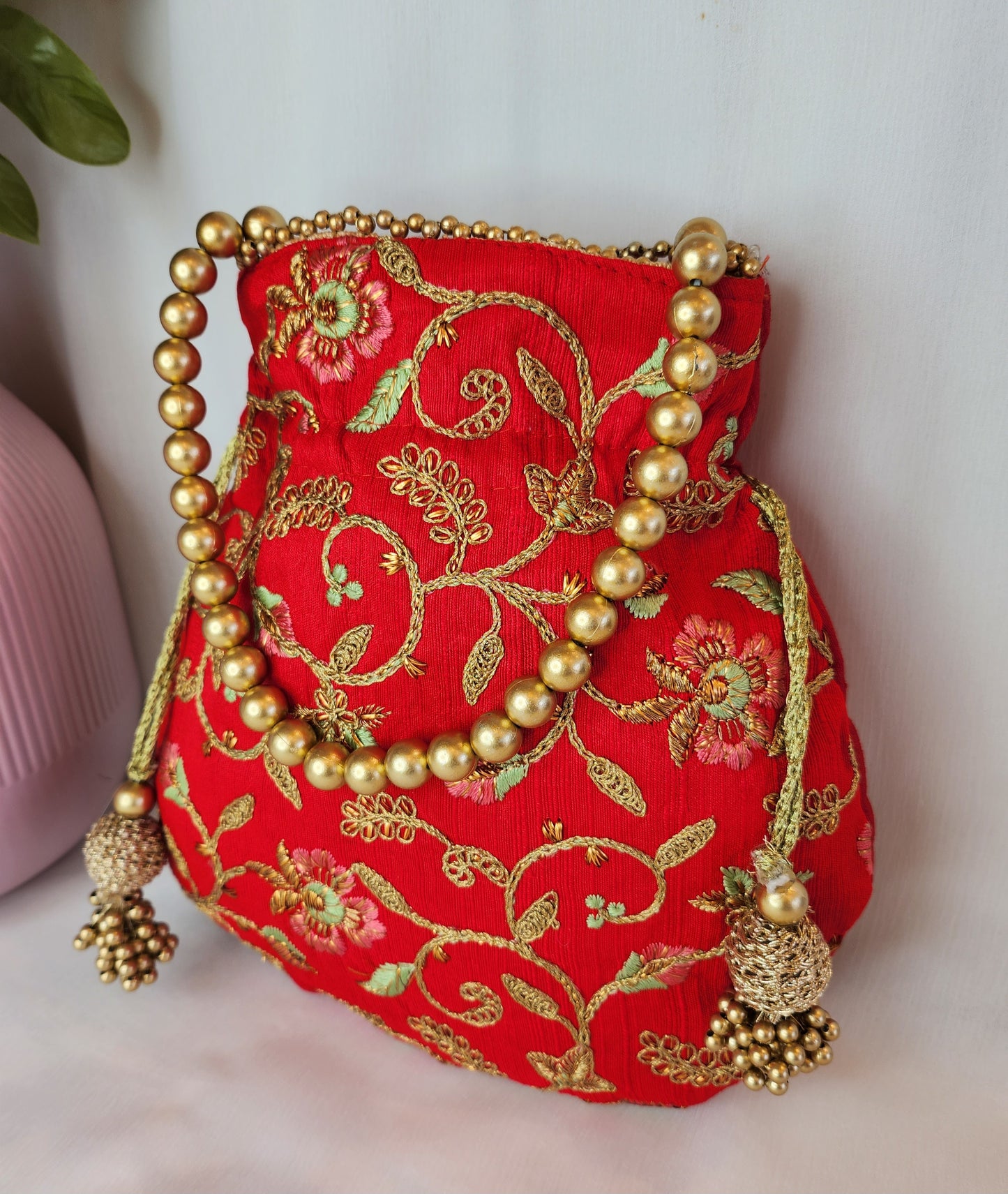 TRUNKLANE - Red Potli embroidery