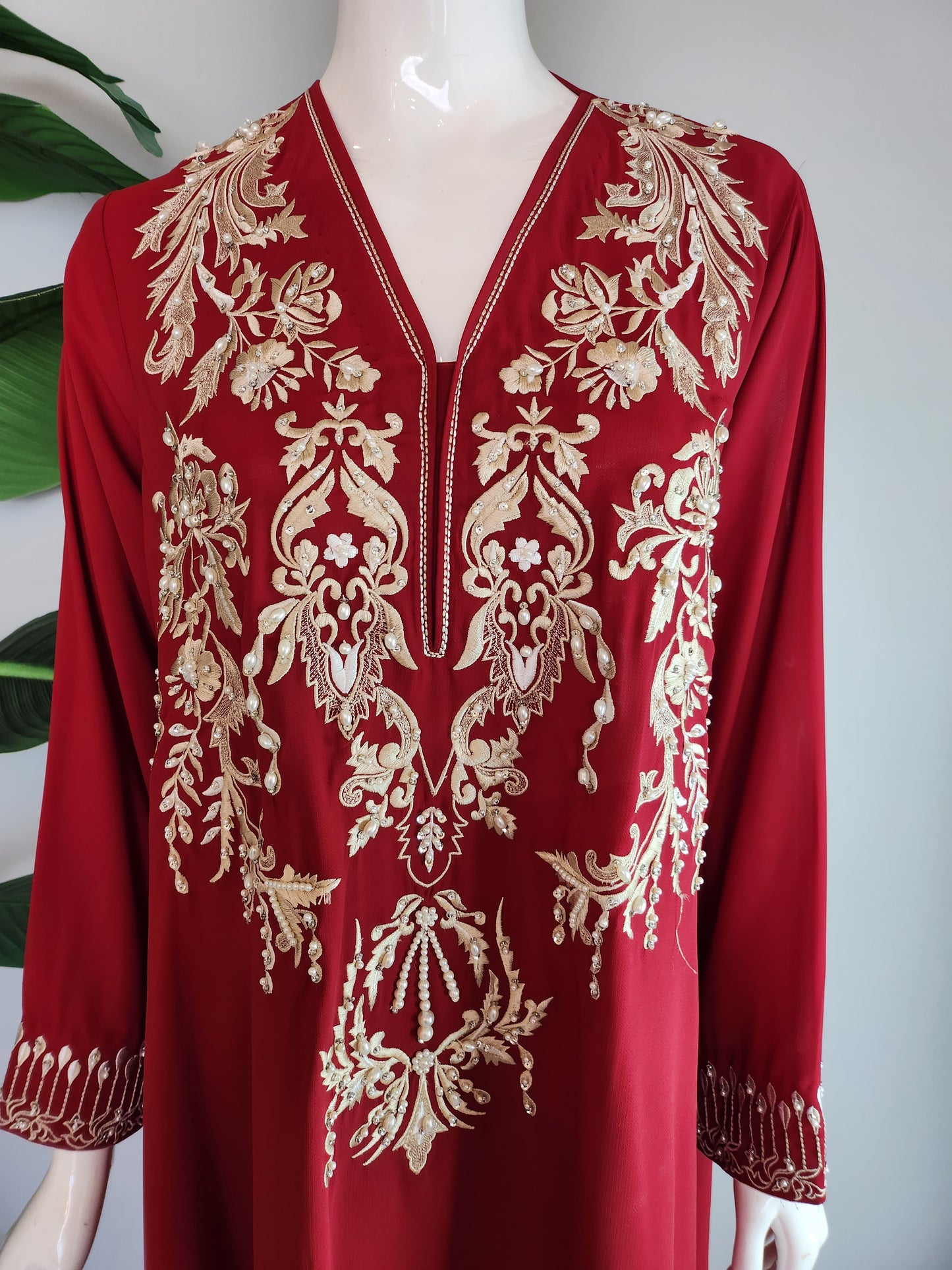 SABEEN MANEKIA - Red with off white embroidery