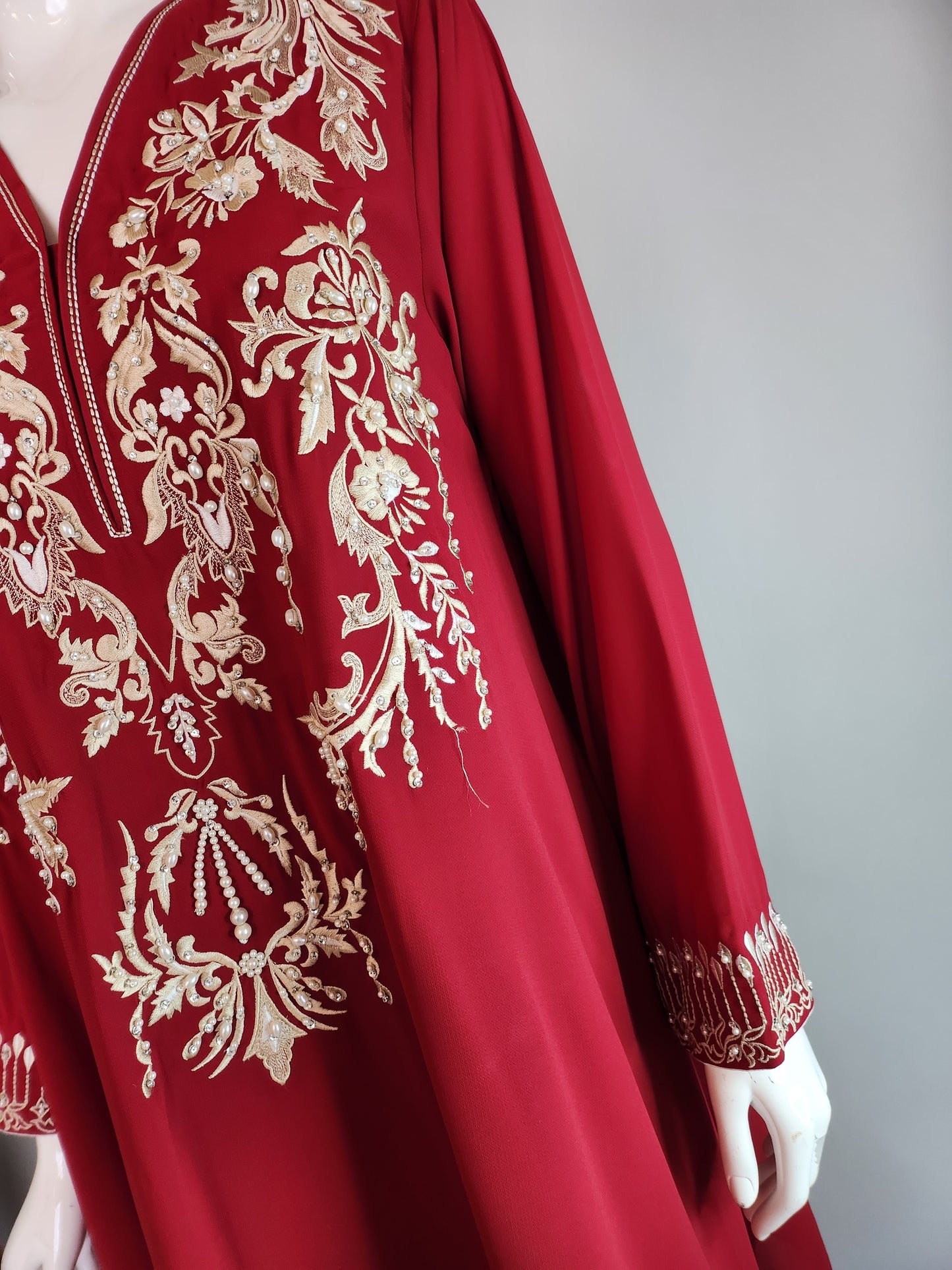 SABEEN MANEKIA - Red with off white embroidery