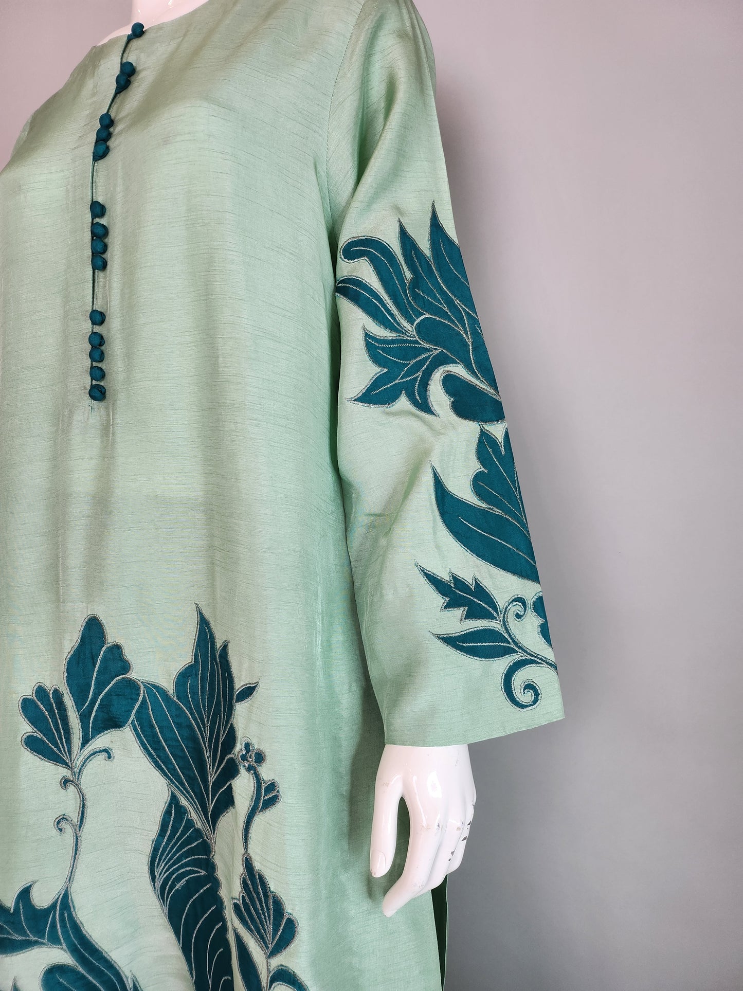 SAMMY K - Mint Green with Teal Green Ombre Dupatta