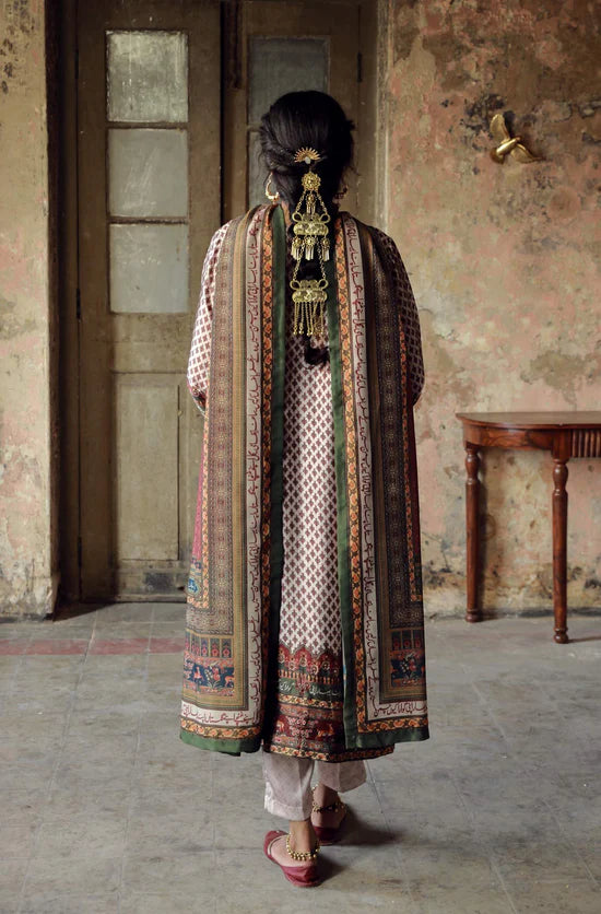 Manto - Shalimar  - Ivory & Maroon Set