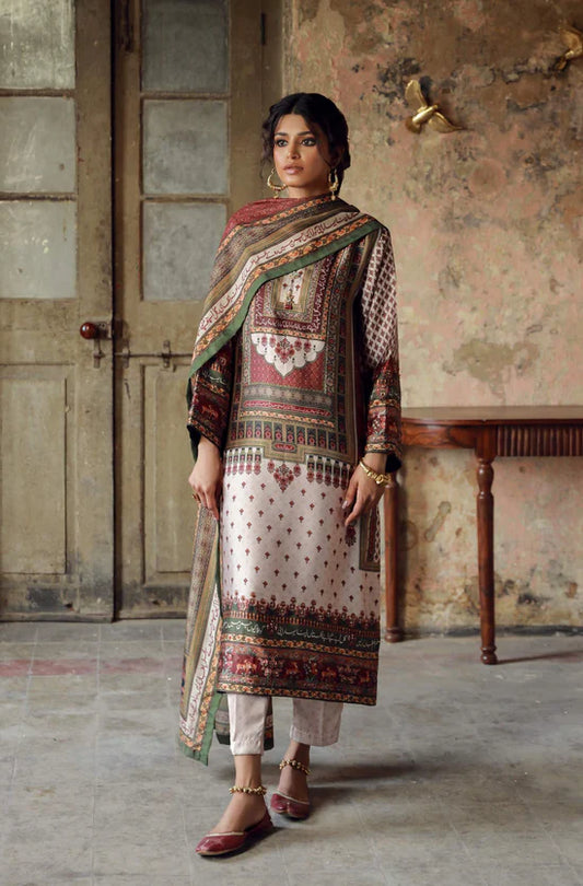 Manto - Shalimar  - Ivory & Maroon Set