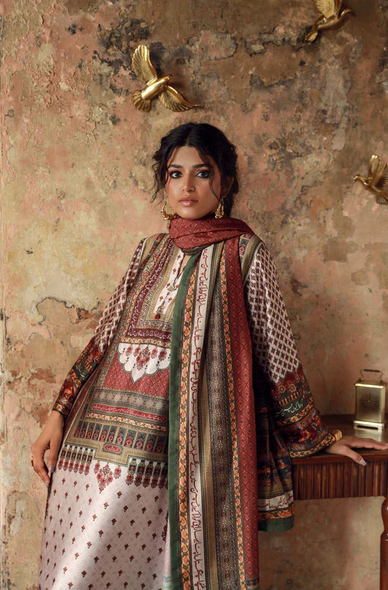 Manto - Shalimar  - Ivory & Maroon Set