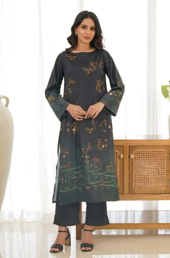 Manto - Shajar  Co-ord Set - Black & Green