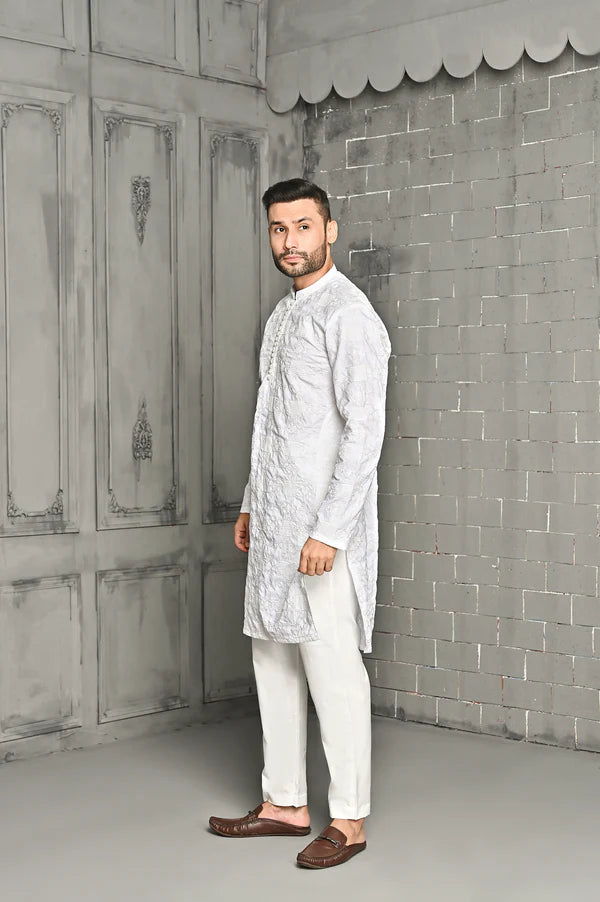 KUNZUL CHANNAR & MENSWEAR - White Emb