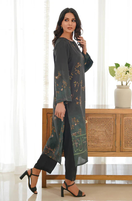 Manto - Shajar  Co-ord Set - Black & Green