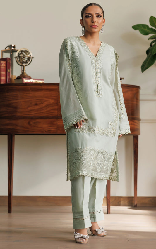 THREADS AND MOTIFS - Light Green Emb 2pcs