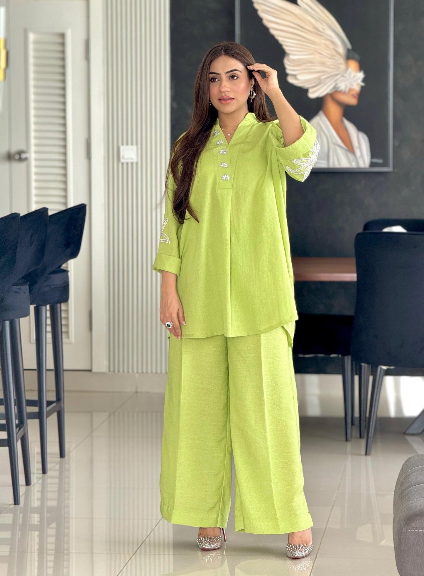 Hafsa Malik - Lime Green Coord Set