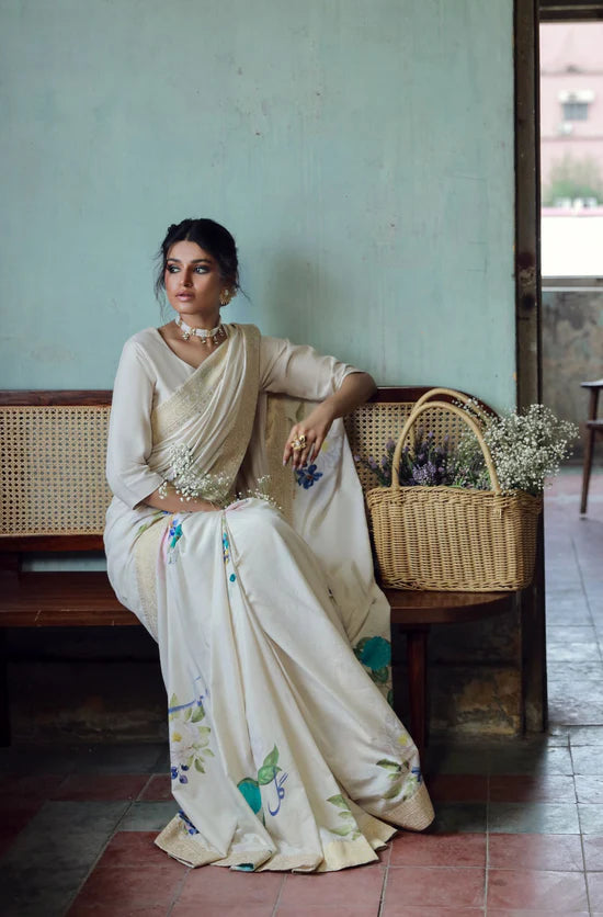 Manto - Roop (Luminous Grace) - Beige & Blue