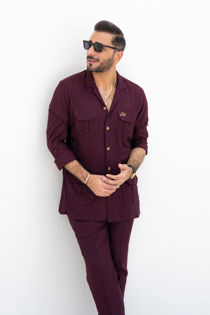 HUMAYUN ALAMGIR (MENSWEAR) - Maroon Nawabi