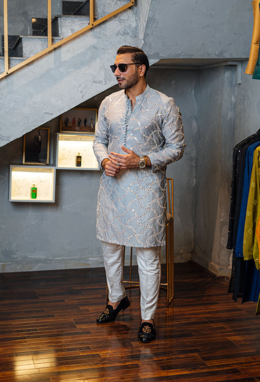 HUMAYUN ALAMGIR (MENSWEAR) - Grey Foil Emb