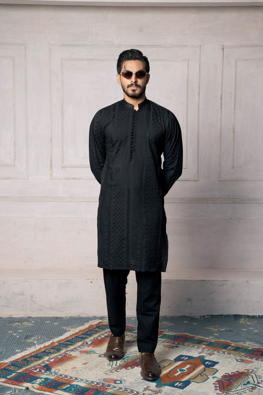 KUNZUL CHANNAR & MENSWEAR - Black Full Panel